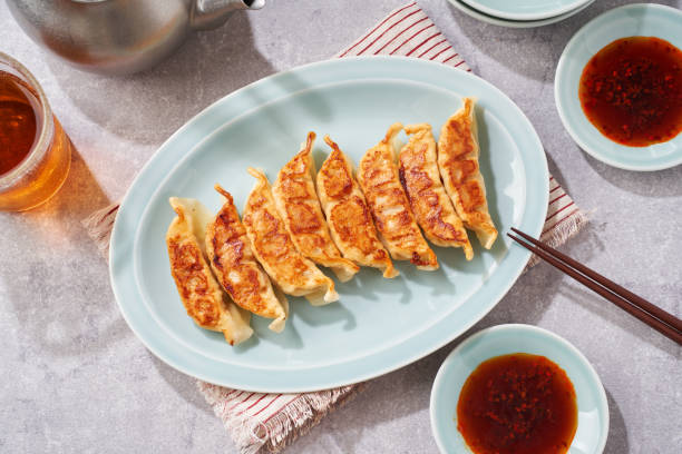 Dumplings Commonly Eaten in Japan - Crispy Pan-Fried Gyoza