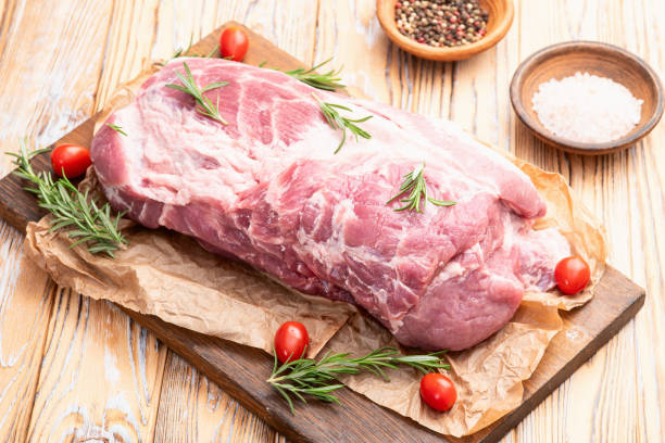 istock Neck of raw pork meat . Top view 2187806198