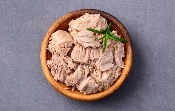 istock Canned tuna in bowl photography . Top view 2187806224