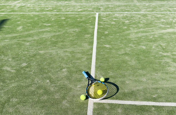 Tennis Racket and Ball green. High quality photo
