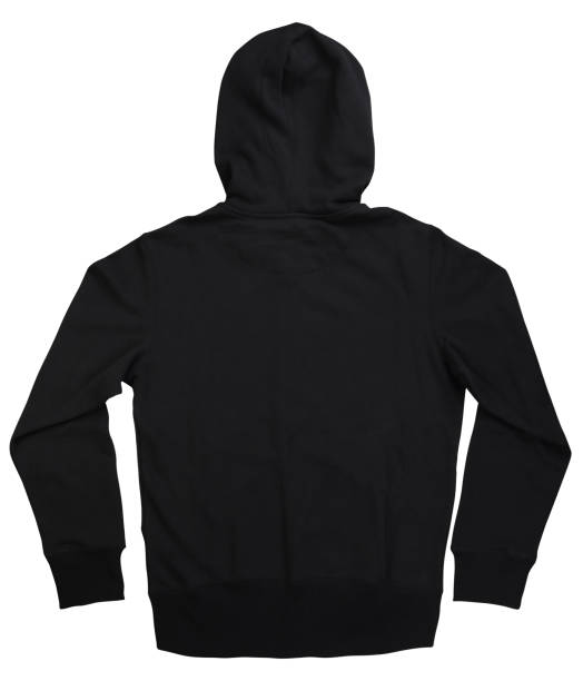 istock Back view of black sweater hoodie mockup 2187809046