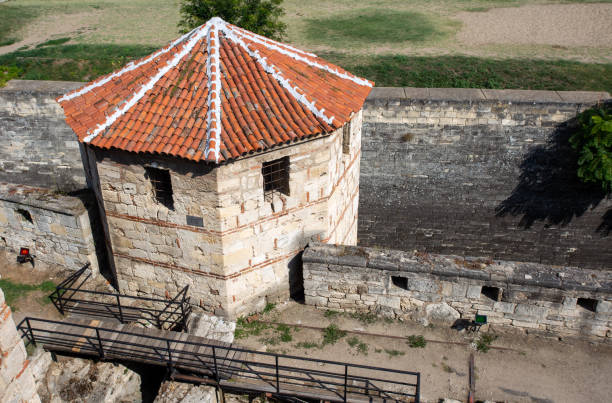 View from above to Water tower in Baba Vida fortress, Vidin, Bulgaria