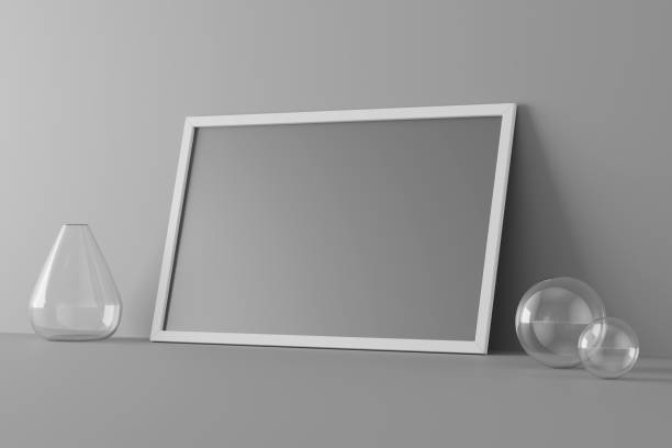 istock Photo Frame Mockup againsta a wall - 3D Illustration Render 2187812601