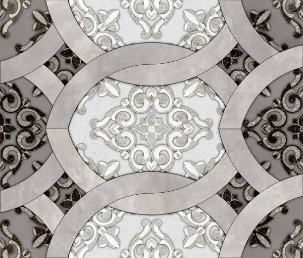 istock Geometric decor. Marble and wooden textured. Parquet floor elements. Damask design. 2187816246