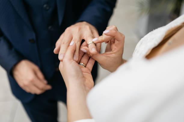 istock Exchange Of Wedding Rings During Marriage Ceremony 2187817116