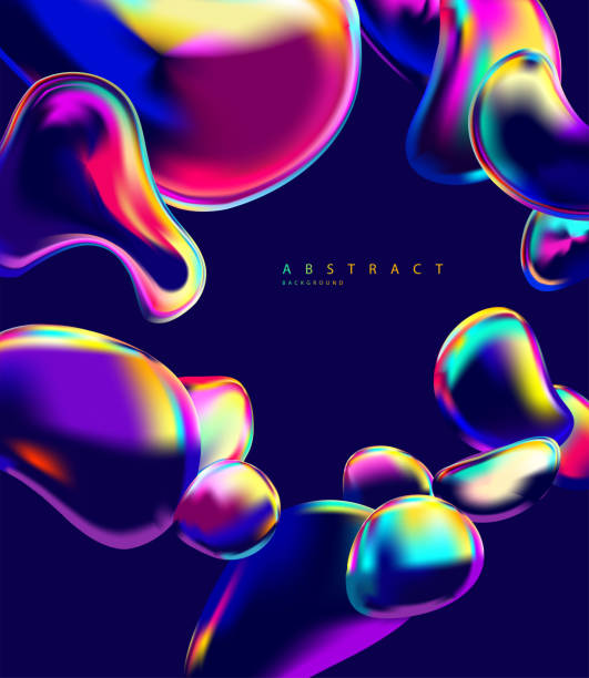 istock Abstract background of holographic liquid shapes. 2187818165