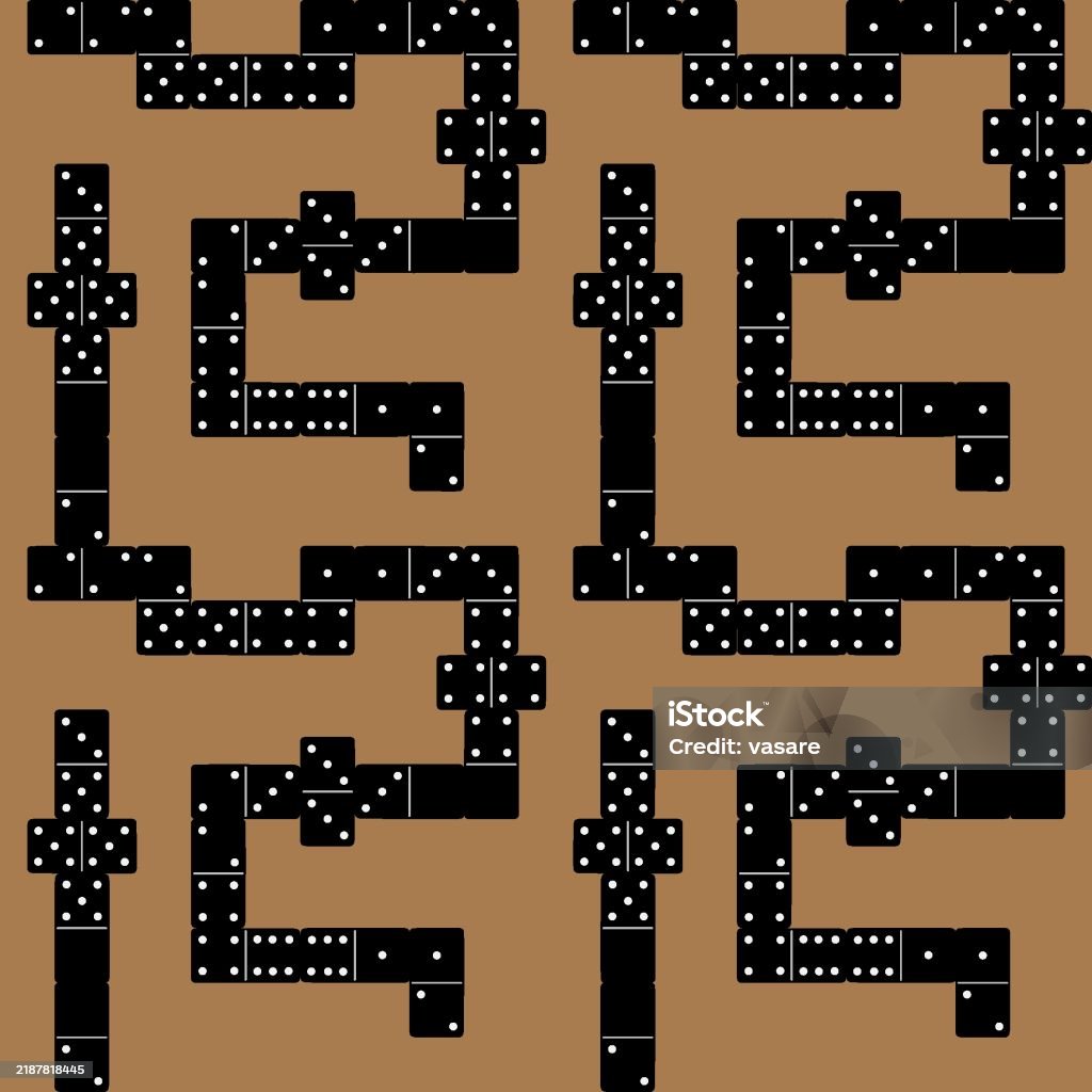 Domino's Pattern Domino Style Pattern With Black Domino Tiles Arranged On A Brown ...