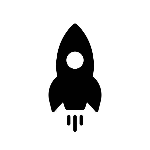 rocket solic icon - roket stock illustrations