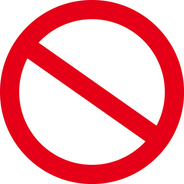istock Sign forbidden. Icon symbol ban. Red circle sign stop entry ang slash line isolated on transparent background. Mark prohibited. 2187824112