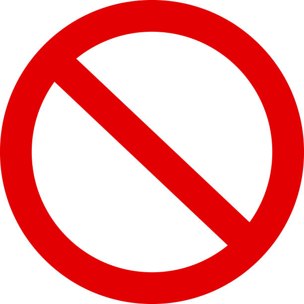 istock Sign forbidden. Icon symbol ban. Red circle sign stop entry ang slash line isolated on transparent background. Mark prohibited. 2187824125