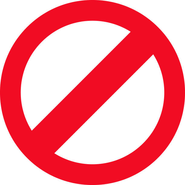 istock Sign forbidden. Icon symbol ban. Red circle sign stop entry ang slash line isolated on transparent background. Mark prohibited. 2187824174