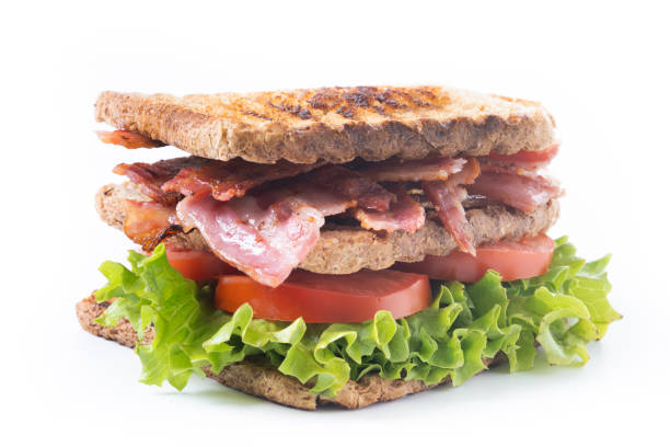 istock Sandwich with lettuce and tomato isolated on white background 2187824664