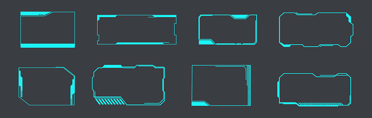 Border Ui Reference Futuristic Hud Frames Borders Text Box Game Menu Ui Panel Line Tech ...