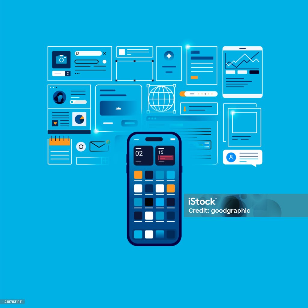 Phone Process Smartphone Work Process Stock Illustration - Download Image Now ...
