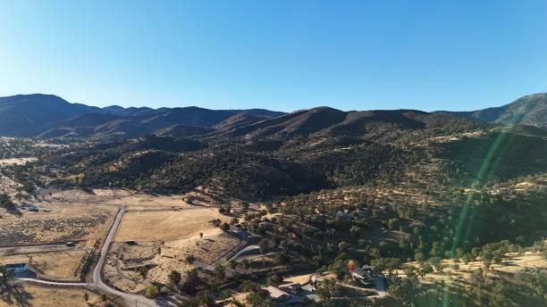 istock Aerial view of a mountainous landscape under clear sky. 2187832079