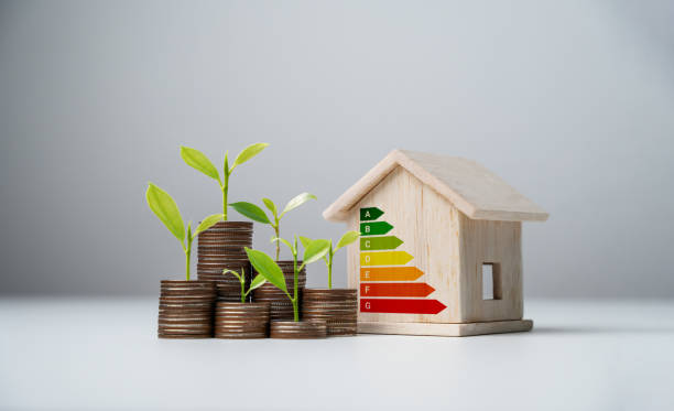 istock Energy-saving homes, energy efficiency concepts, eco-friendly home improvements, cost savings, low-energy eco-friendly homes, green handshake 2187832912