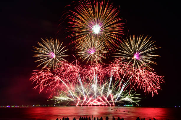 istock Multi-colored fireworks from Pattaya International Fireworks Festival. 2187834347