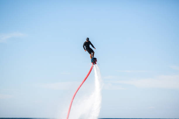 istock Silhouette of a fly board rider at sea 2187836595