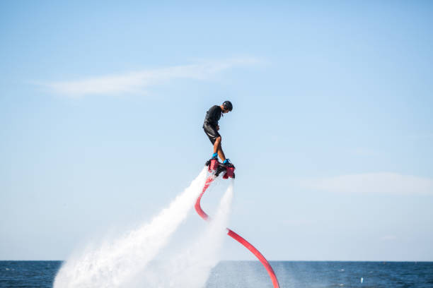 istock Silhouette of a fly board rider at sea 2187837285