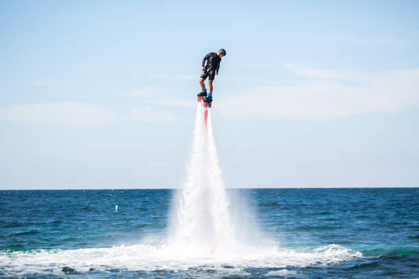 istock Silhouette of a fly board rider at sea 2187837802