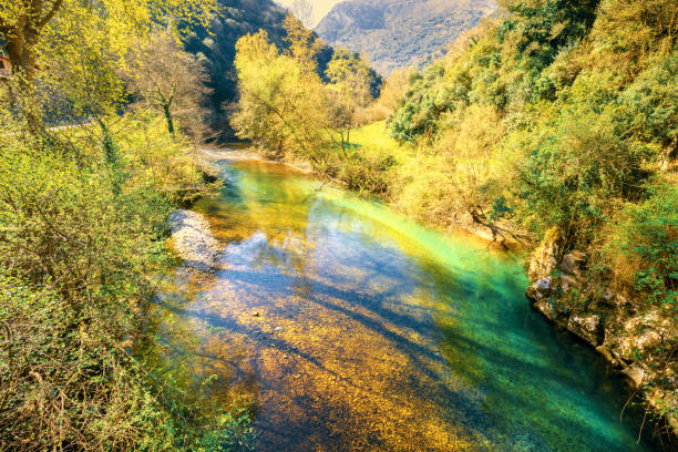 istock Mountain landscape with mountain river in early spring. Beautiful nature. Wilderness 2187839069