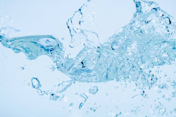 istock Water splash isolated on white background, Air Bubbles Float Up Under Blue Water. Pure Water Wave, Oxygen Relaxation. Blue bubbles Water Textured. 2187839770