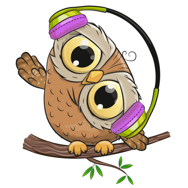 istock Cute cartoon Owl with headphones 2187846483