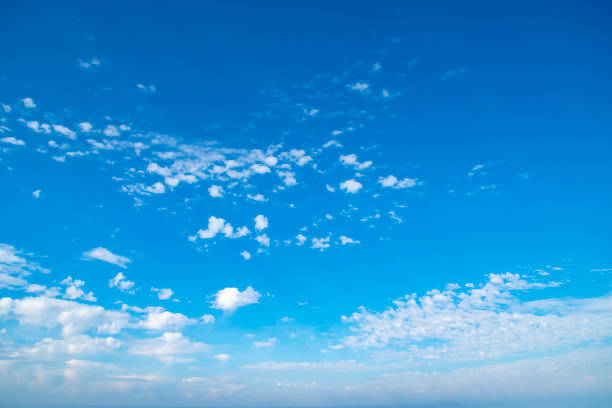 istock Background with calm blue sky and white cumulus clouds. Relaxing backdrop on the theme of weather and climate. 2187846836