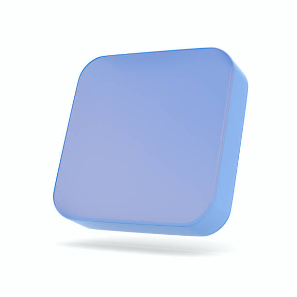 istock Blue square with round corners on white background. Isolated 3D illustration 2187848245
