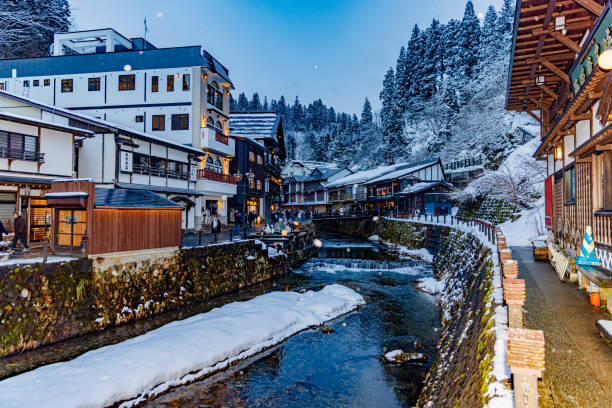 istock Winter scenery at Ginzan Onsen in Yamagata Prefecture 2187849504
