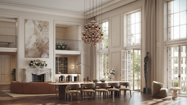 istock Grand Interior Design Living Room with Velvet Sofas - Digitally Generated 2187851498