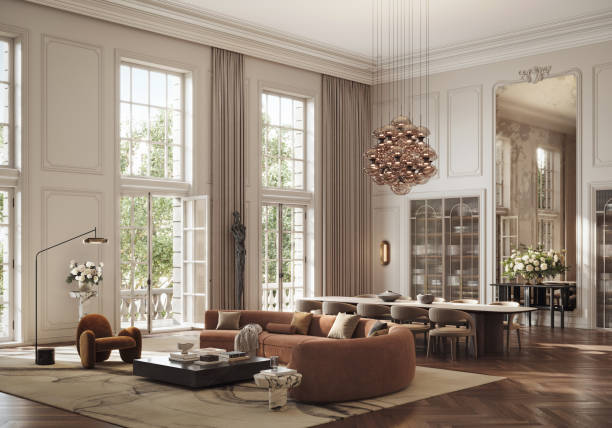 istock Modern Living Room Design with Open Dining Area - Digitally Generated 2187851521