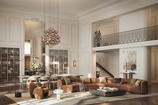 istock Artistic Living Room with Sculptural Decor - Digitally Generated 2187851557