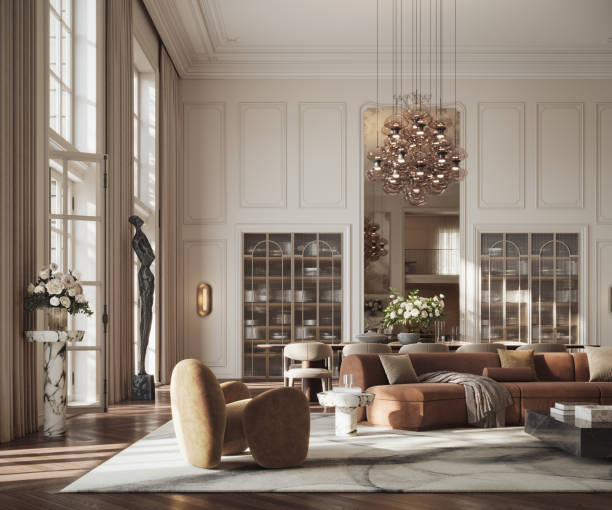istock High-End Living Room with Elegant Interior Design - Digitally Generated 2187851573