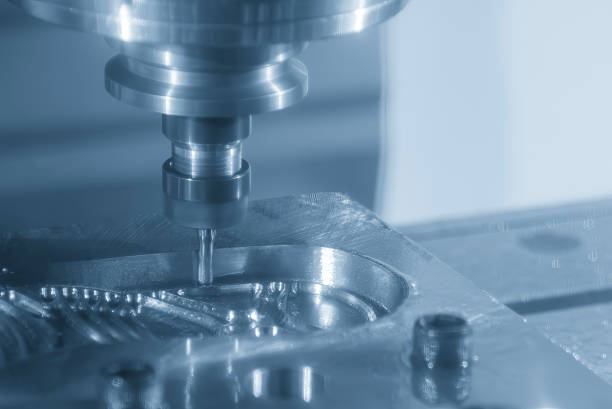 istock The CNC milling machine cutting  injection mold part by solid ball end mill tool. 2187852237