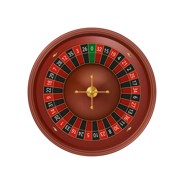 istock Casino gambling game or entertainment for gamblers. Vector isolated realistic 3d roulette top view. Wooden wheel with numbers and slots for ball. Trying luck and winning money, lucky jackpot 2187853052
