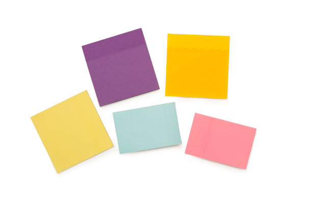 istock Blank colored sticky papers on a white background with copy space 2187858611