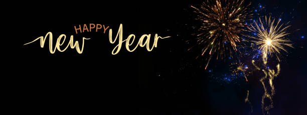 istock Happy new Year, Silvester,  New Year's Eve Party background banner panorama long- fireworks firework pyrotechnics on black night texture 2187866708
