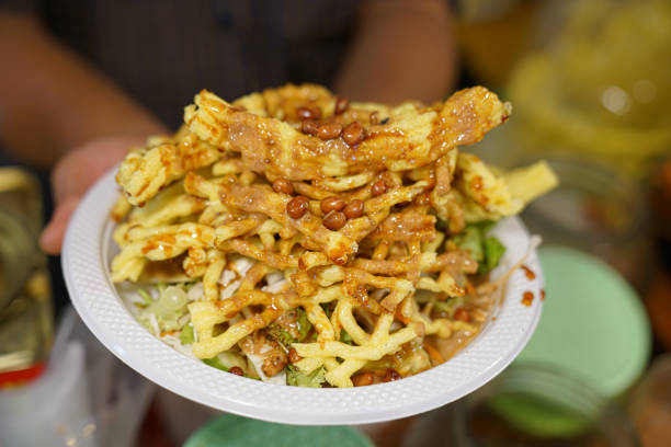 Bogor style pickles and rujak juhi with noodle crackers
