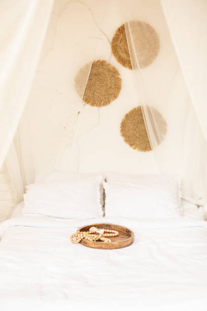 istock Minimalist Cozy Bedroom with Rustic Decor and Neutral Tones 2187868639