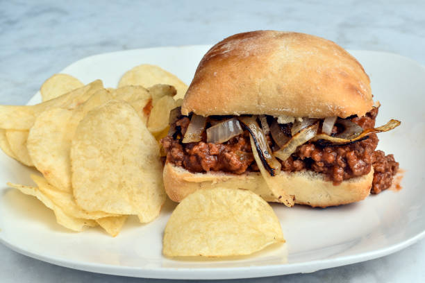 istock sloppy joe and onions  on a ciabatta roll 2187871130