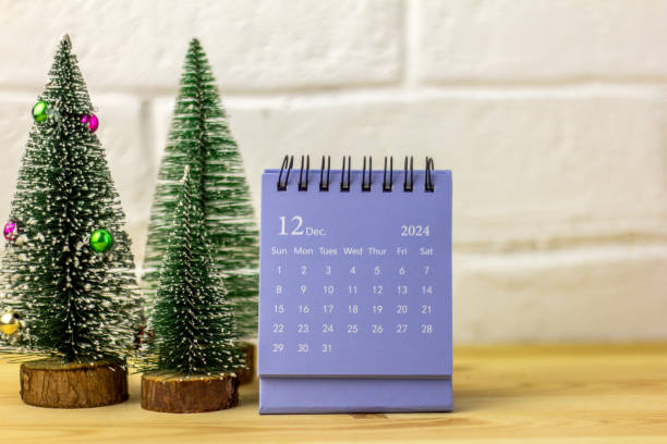 istock Hello, December 2024. Desk calendar for planning with copy space. 2187872757