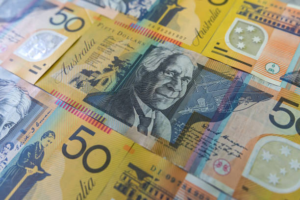istock Australian 50 dollar notes as finance background. Polymer Banknotes. Aud money a 2187874336