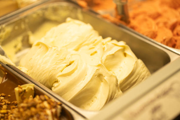 istock Pistachio ice cream in a metal container 2187874499
