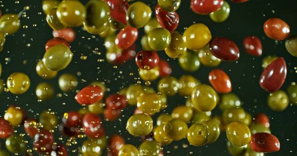 istock Freeze Motion of Flying Olives. 2187875698