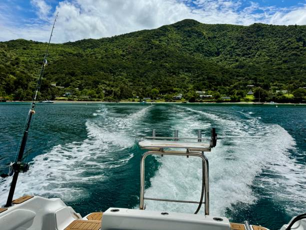 istock Boat leaving Lochmara Bay, Marlborough Sound 2187879588