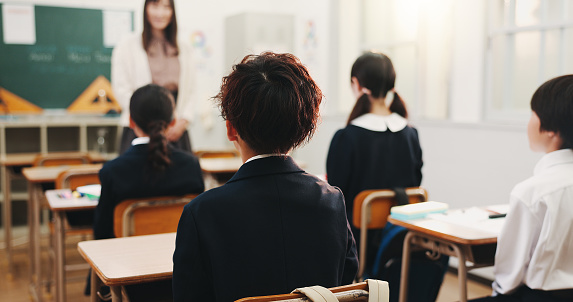 Japan Math Classroom Back Education And Children In Classroom For Learning Math Lesson And ...