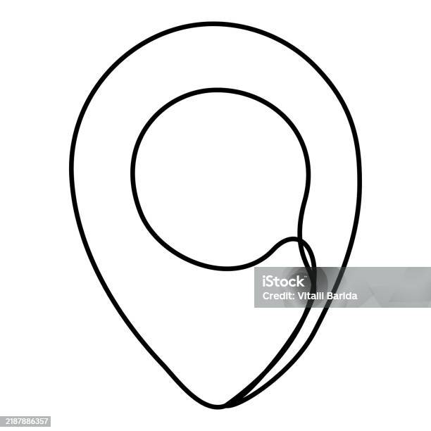 Pointer Line Position Location Pointer Continuous Line Drawing Stock Illustration - Download ...