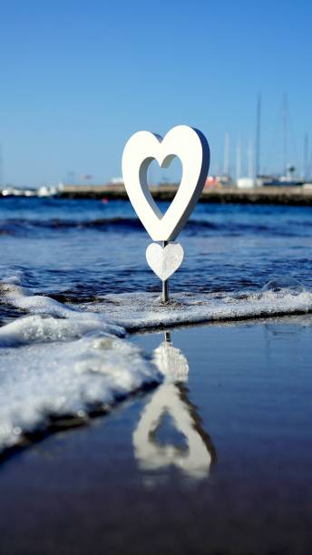 istock Heart reflects on the sea shore 2187887835