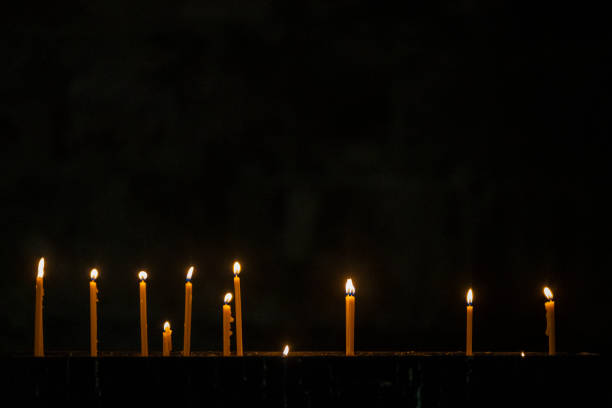 A candle lit in the church
